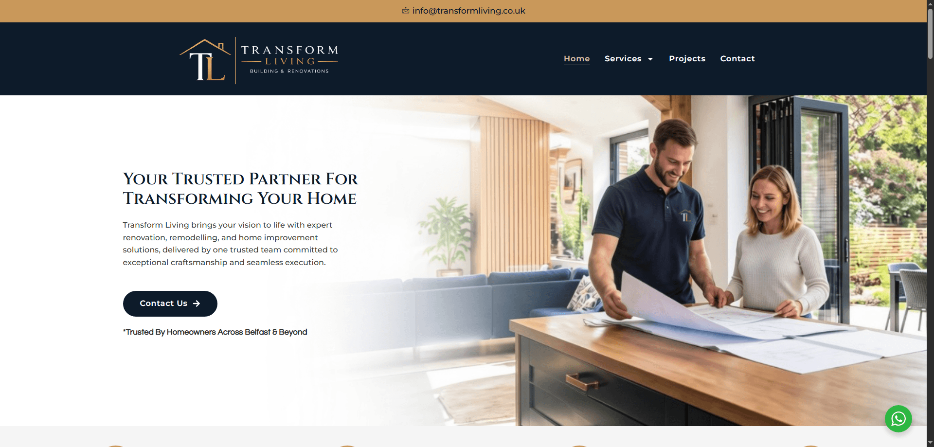 Transform Living websiteite