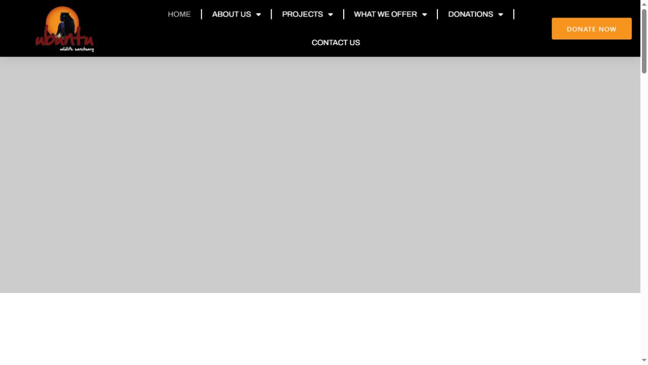 Ubuntu Wildlife Sanctuary website screenshot